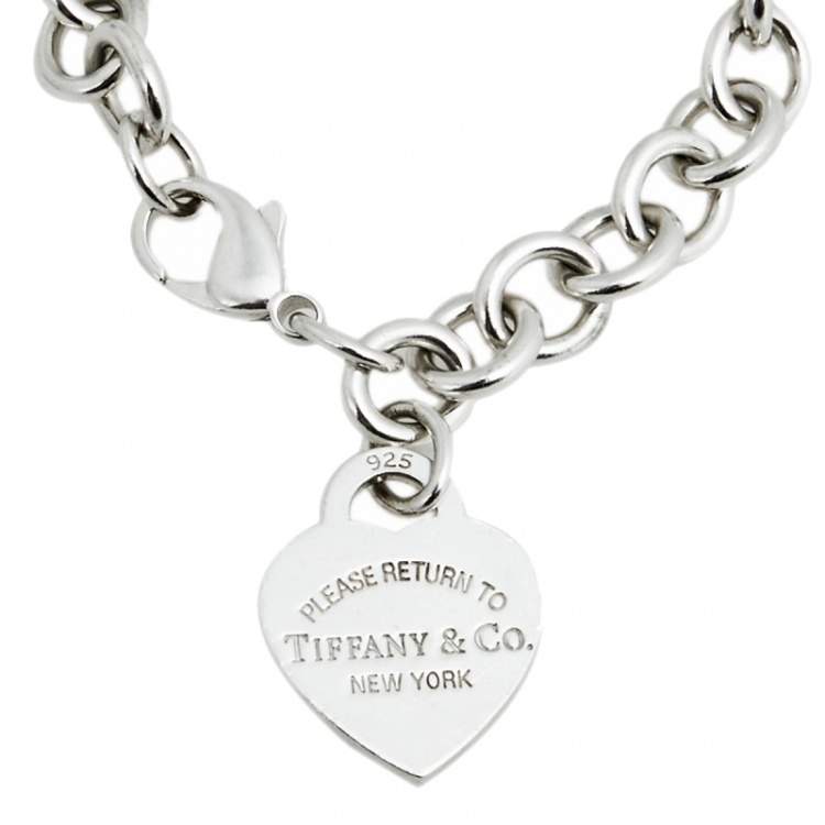 Pre Owned Tiffany & Co. Return to Tiffany Sterling Silver Heart Tag Bracelet