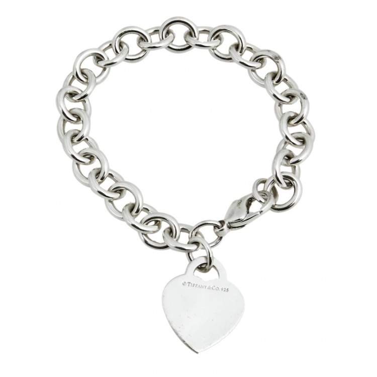 Pre Owned Tiffany & Co. Return to Tiffany Sterling Silver Heart Tag Bracelet