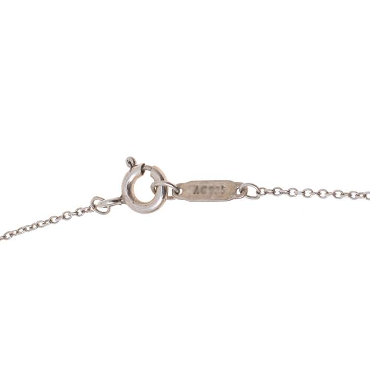 Pre Owned Tiffany & Co. Tiffany 1837 Interlocking Circles Silver & 18k Yellow Gold Pendant Necklace