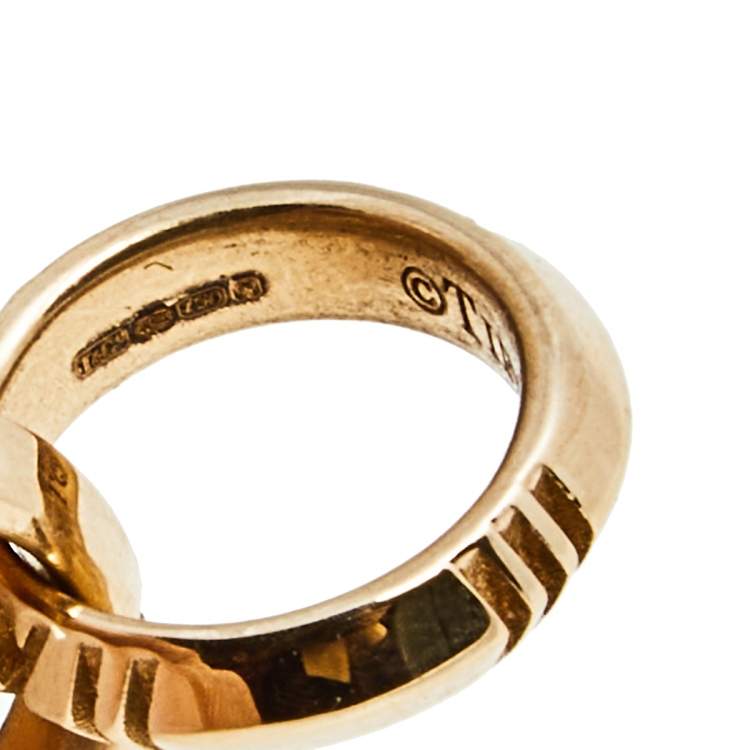 Pre Owned Tiffany & Co. Atlas X Closed Interlocking 18k Rose Gold Chain Necklace