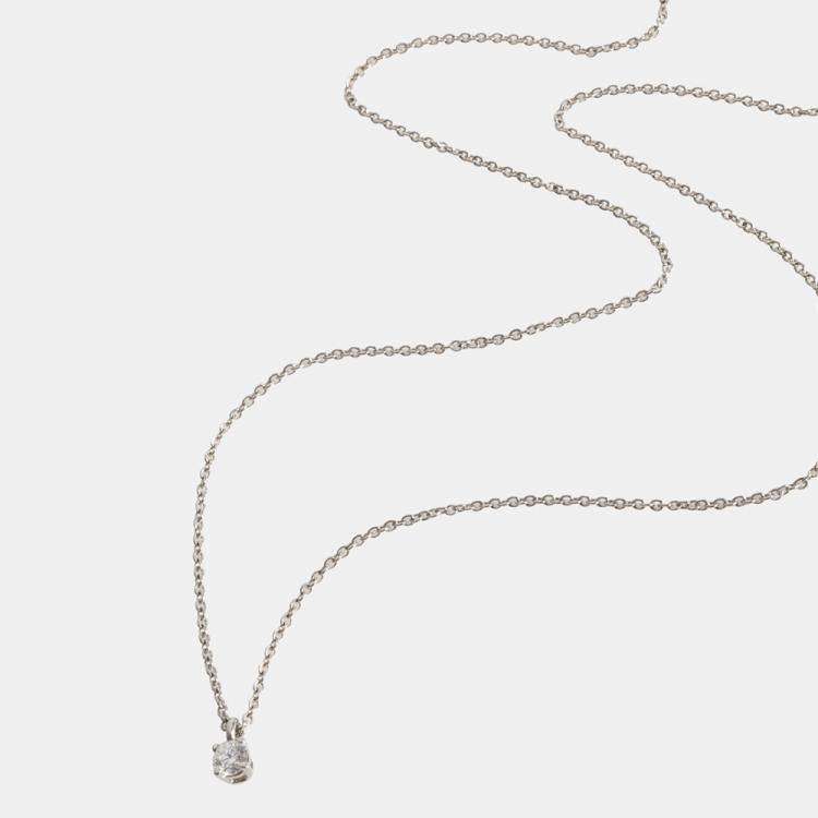 Pre Owned Tiffany & Co. Solitaire Platinum Diamond Necklace