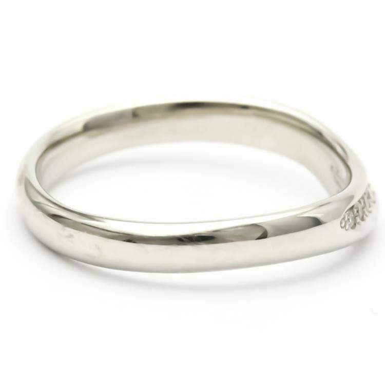 Pre Owned Tiffany & Co. Elsa Peretti Open Heart Platinum Diamond Ring EU 54.5