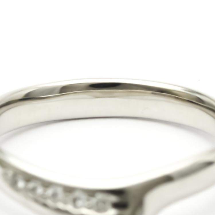 Pre Owned Tiffany & Co. Elsa Peretti Open Heart Platinum Diamond Ring EU 54.5