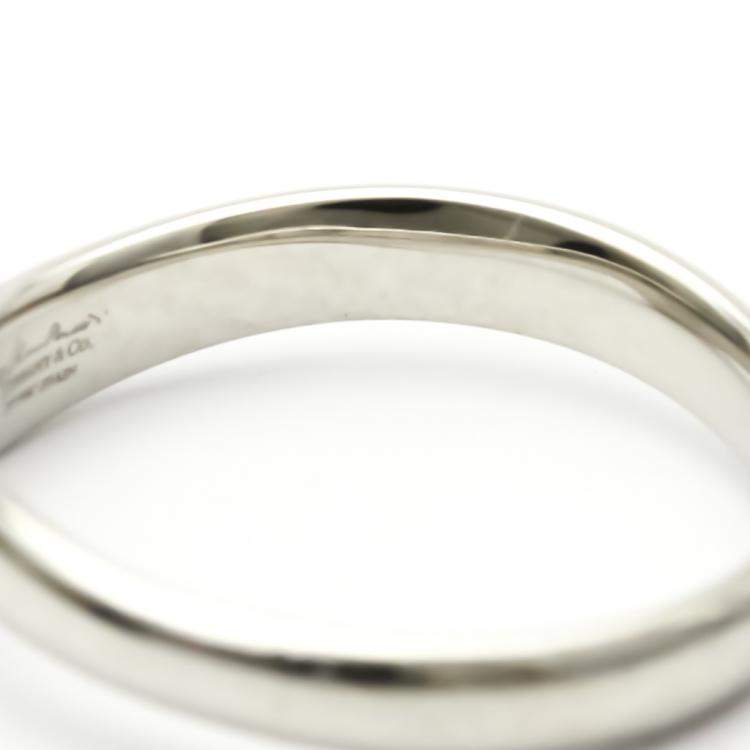 Pre Owned Tiffany & Co. Elsa Peretti Open Heart Platinum Diamond Ring EU 54.5