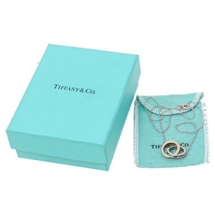 Pre Owned Tiffany & Co. Interlocking Loops 18k Rose Gold and Sterling Silver Necklace