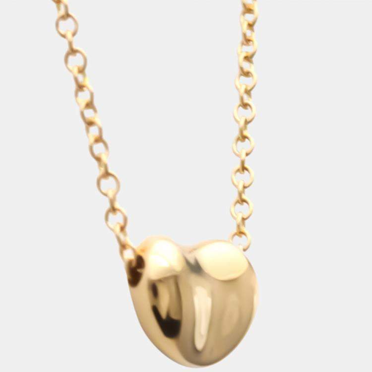 Pre Owned Tiffany & Co. Elsa Peretti Bean 18K Rose Gold Necklace 