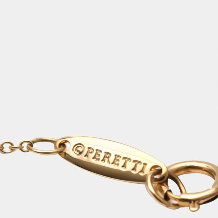 Pre Owned Tiffany & Co. Elsa Peretti Bean 18K Rose Gold Necklace 