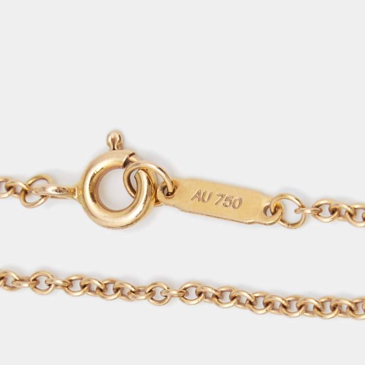 Pre Owned Tiffany & Co. Atlas Pierced Bar Diamond 18K Rose Gold Bracelet 