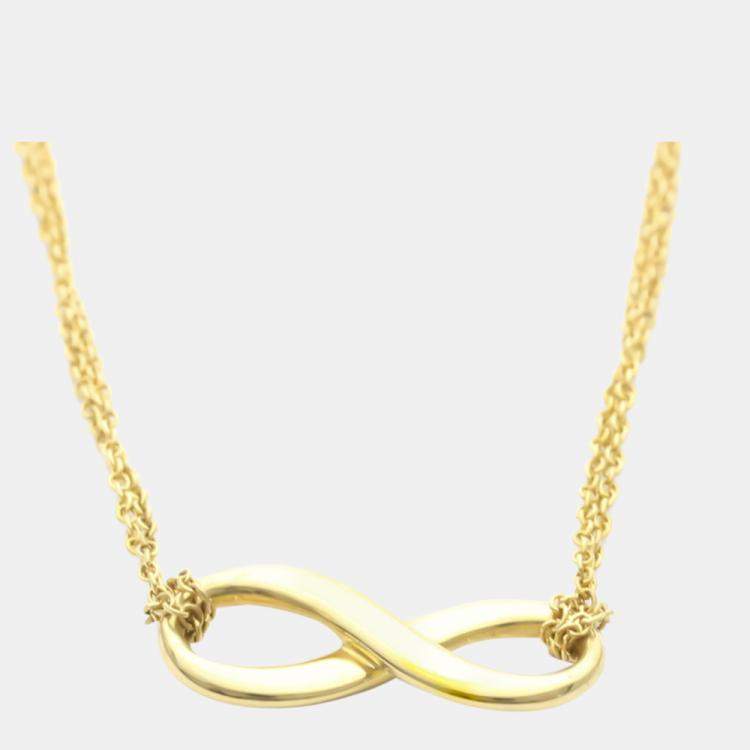 Pre Owned Tiffany & Co. Infinity 18K Yellow Gold Necklace