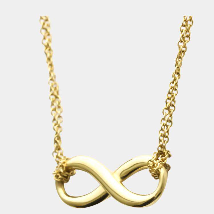 Pre Owned Tiffany & Co. Infinity 18K Yellow Gold Necklace