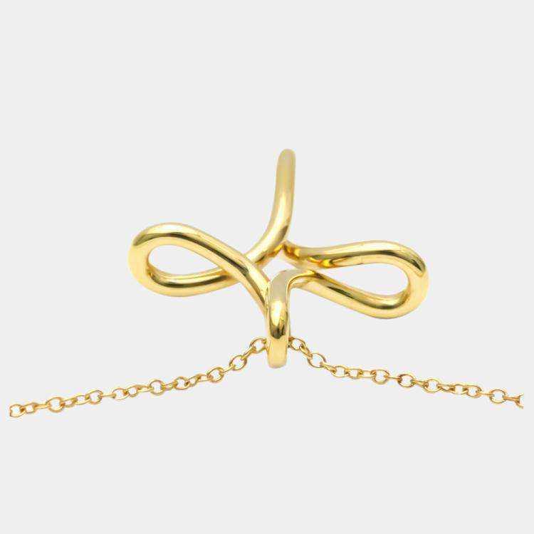 Pre Owned Tiffany & Co. Infinity Cross 18K Yellow Gold Necklace