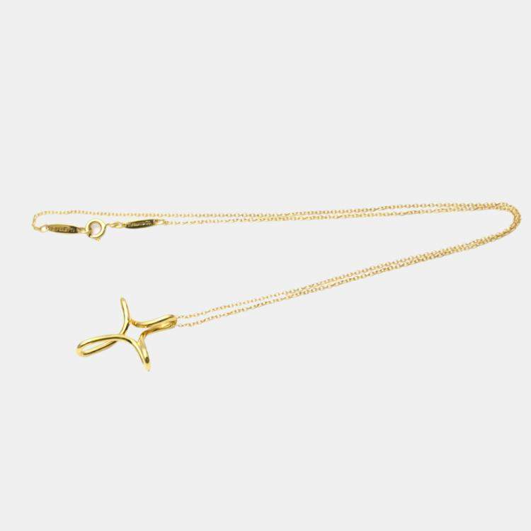 Pre Owned Tiffany & Co. Infinity Cross 18K Yellow Gold Necklace
