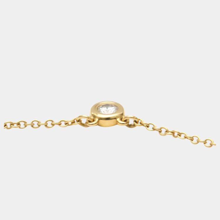 Pre Owned Tiffany & Co. Else Peretti Diamond By The Yard 18K Rose Gold Diamond Necklace 