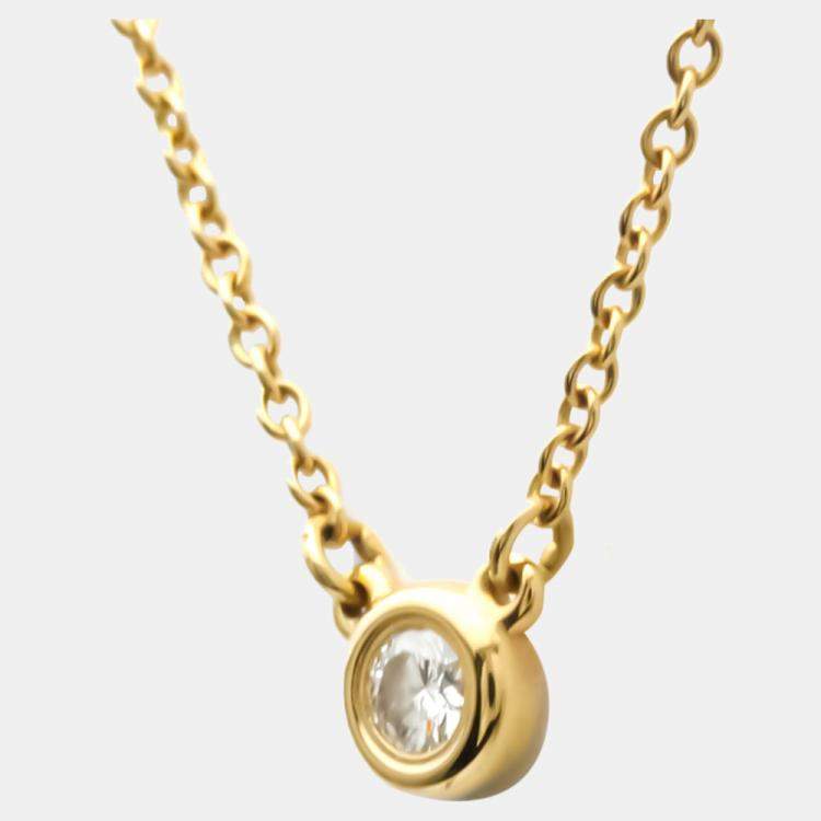 Pre Owned Tiffany & Co. Else Peretti Diamond By The Yard 18K Rose Gold Diamond Necklace 