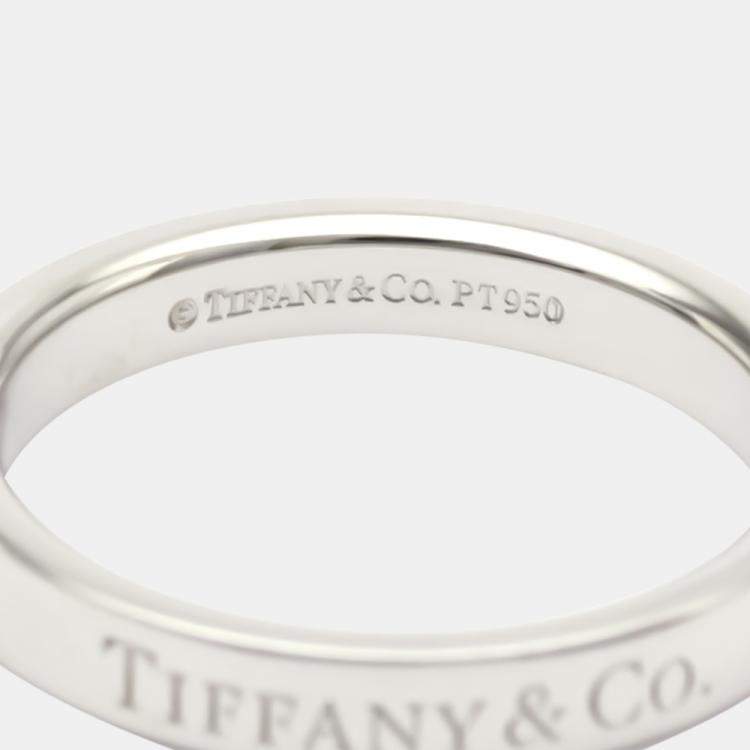 Pre Owned Tiffany & Co. Flat Band Platinum Ring EU 52