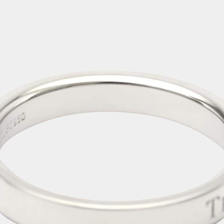 Pre Owned Tiffany & Co. Flat Band Platinum Ring EU 52