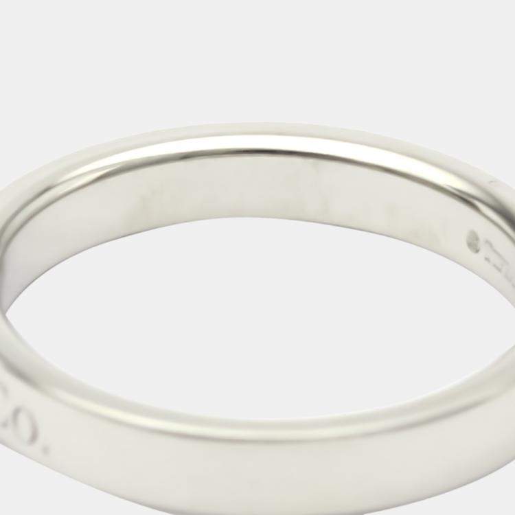 Pre Owned Tiffany & Co. Flat Band Platinum Ring EU 52