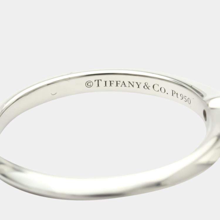 Pre Owned Tiffany & Co. Solitaire Wedding Platinum Diamond Ring EU 52