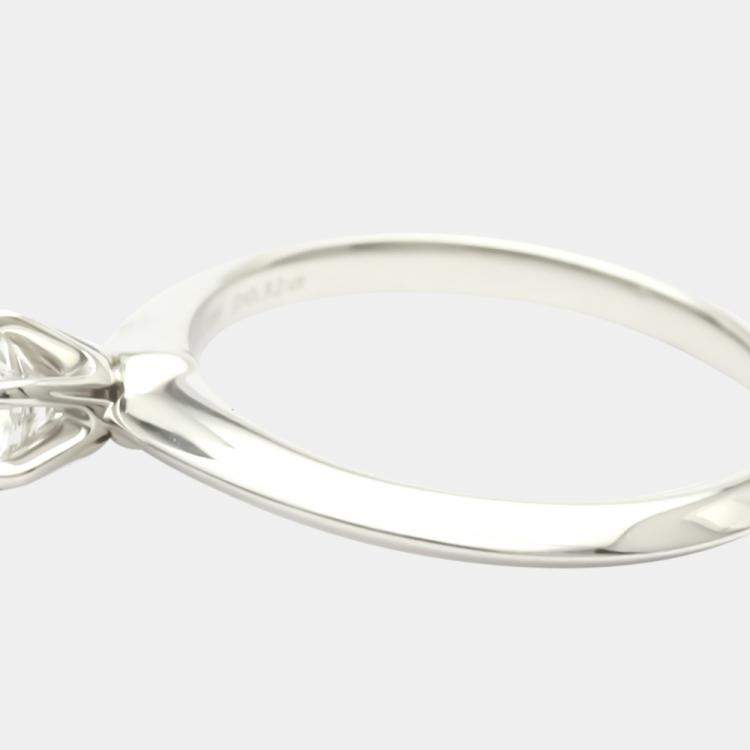 Pre Owned Tiffany & Co. Solitaire Wedding Platinum Diamond Ring EU 52