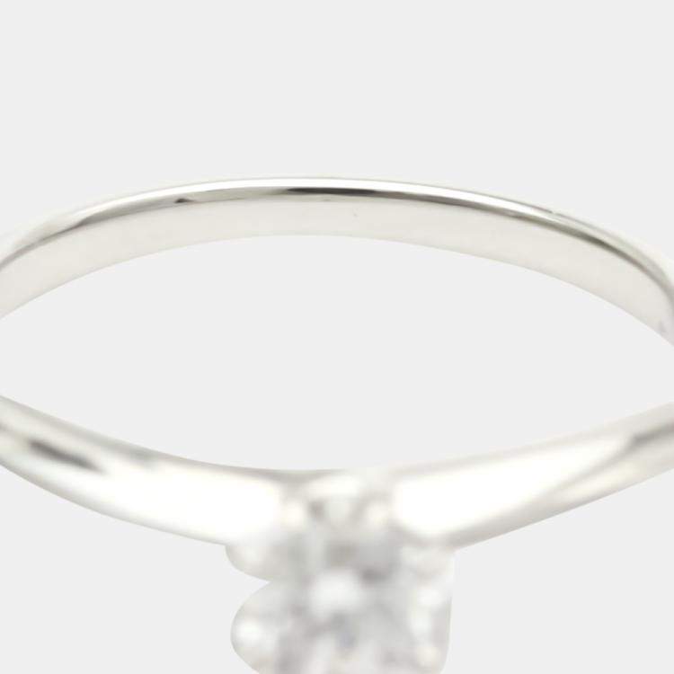Pre Owned Tiffany & Co. Solitaire Wedding Platinum Diamond Ring EU 52