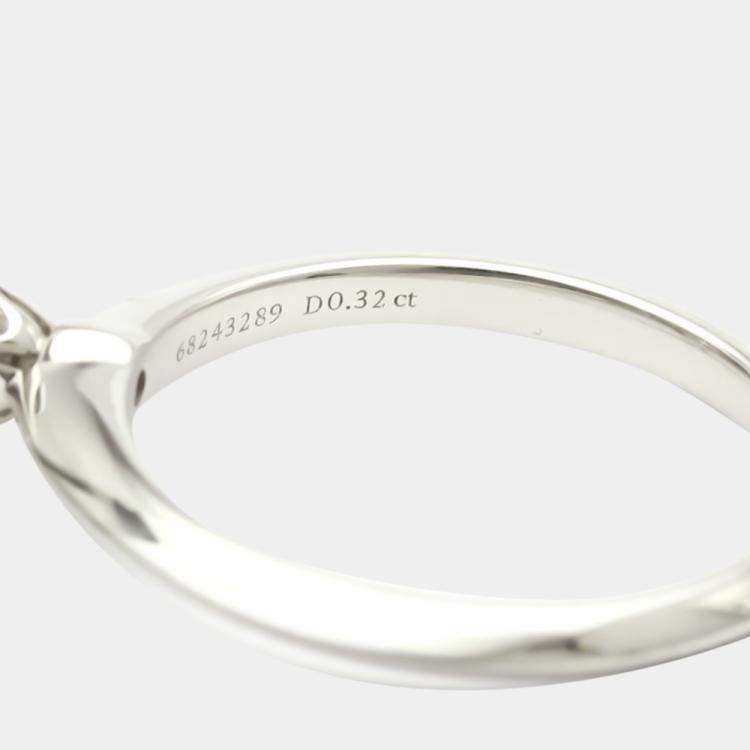 Pre Owned Tiffany & Co. Solitaire Wedding Platinum Diamond Ring EU 52