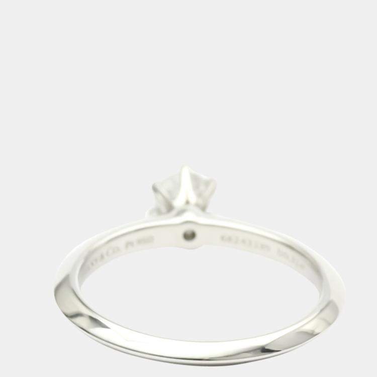 Pre Owned Tiffany & Co. Solitaire Wedding Platinum Diamond Ring EU 52