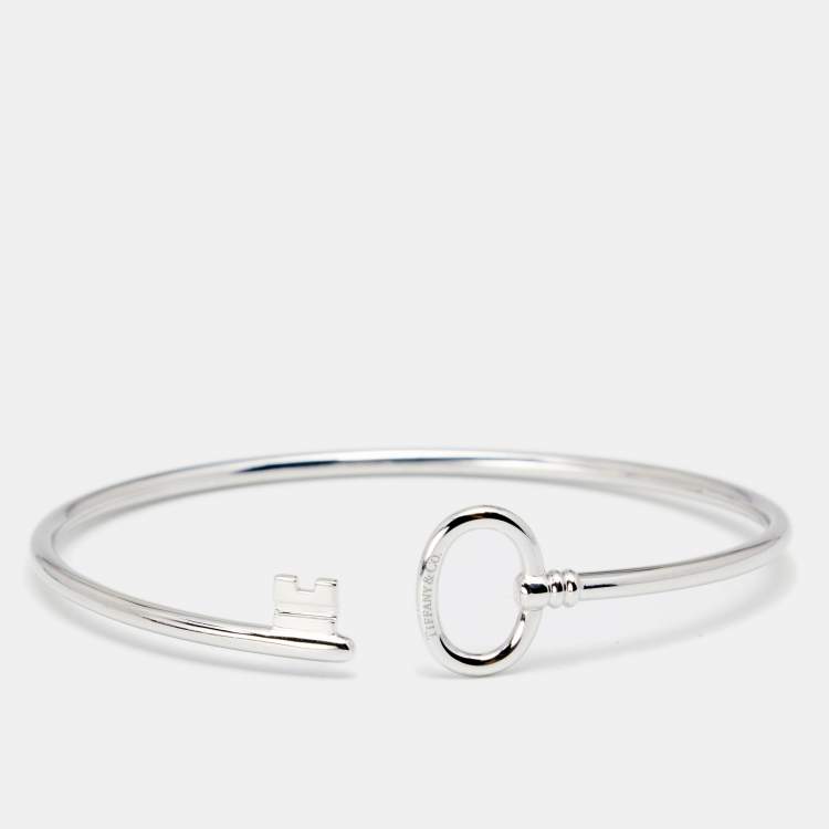 Tiffany & Co. Tiffany Keys 18K White Gold Wire Open Cuff Bracelet ...