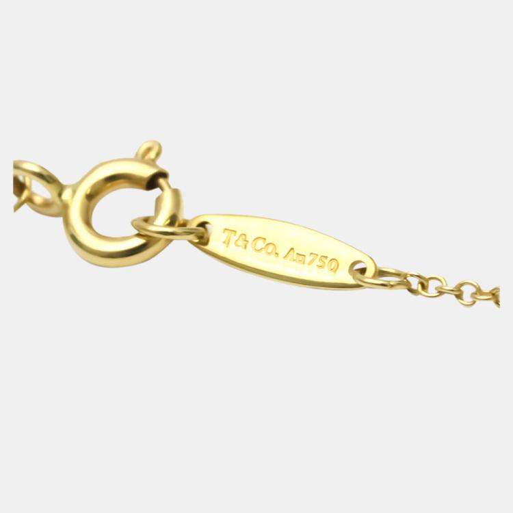 Pre Owned Tiffany & Co. Else Peretti Diamond By The Yard 18K Yellow Gold Diamond Bracelet 6.5