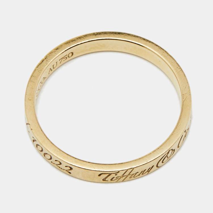 Pre Owned Tiffany & Co. Notes 18k Yellow Gold Band Ring Size 53