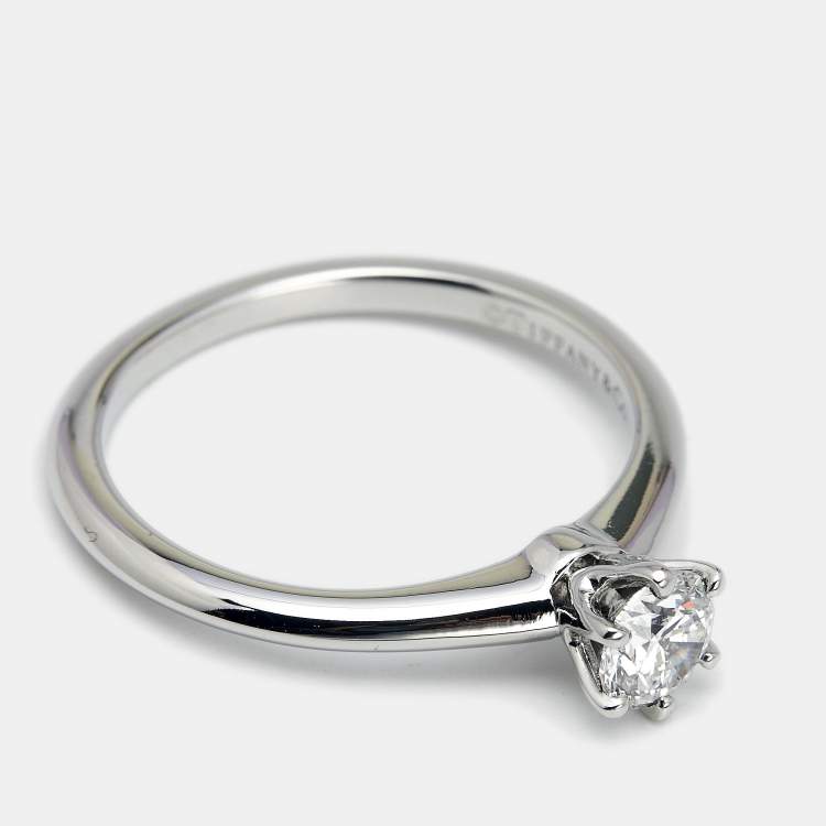 Pre Owned Tiffany & Co. 0.49 ct Solitaire Diamond Platinum Engagement Ring 55