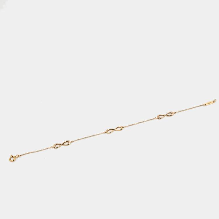 Pre Owned Tiffany & Co. Multi Infinity 18k Yellow Gold Station Bracelet