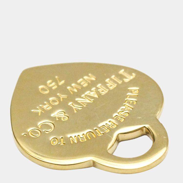 Pre Owned Tiffany & Co. 18K Yellow Gold Return To Tiffany Heart Pendant Necklace 
