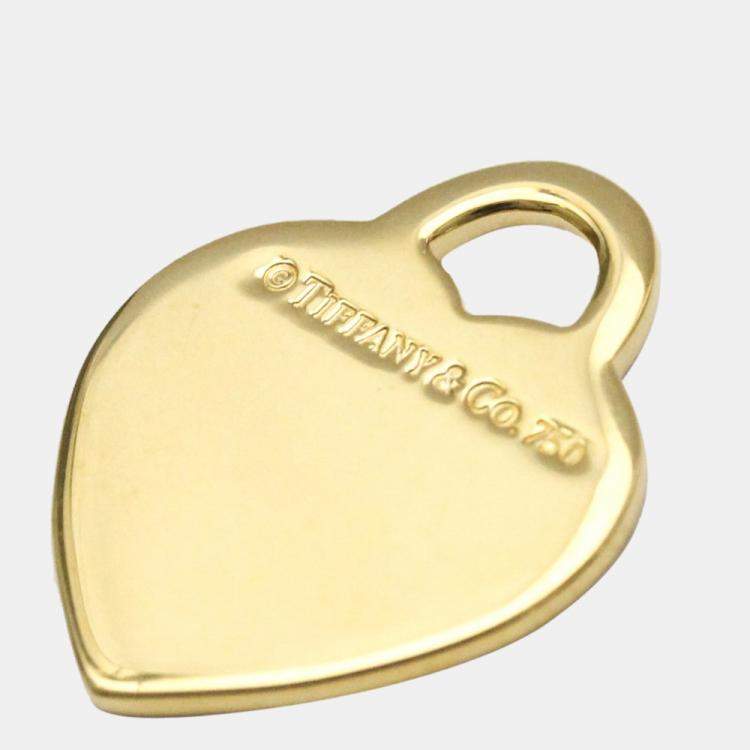 Pre Owned Tiffany & Co. 18K Yellow Gold Return To Tiffany Heart Pendant Necklace 