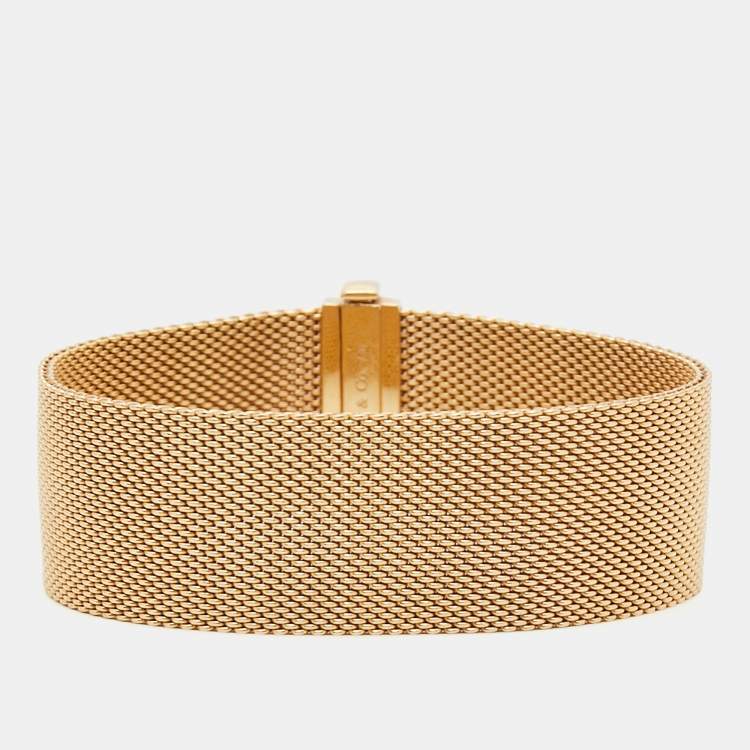 Pre Owned Tiffany & Co. Somerset Diamond 18K Yellow Gold Mesh Link Bracelet