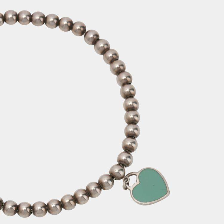 Tiffany & Co Silver Peretti Pearls by the Yard Bracelet 7.8 Inch Gift Pouch  Love