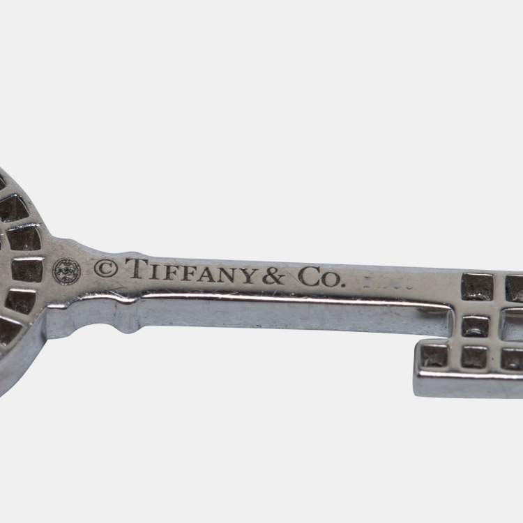 Pre Owned Tiffany & Co. Mini Keys Petals Key Diamond Platinum Pendant