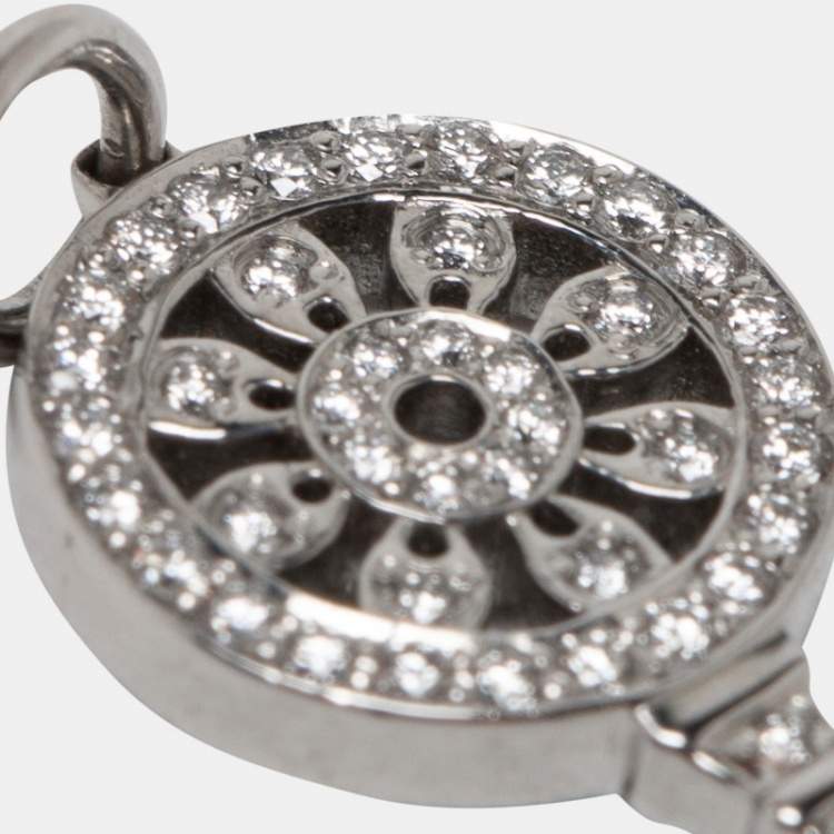 Pre Owned Tiffany & Co. Mini Keys Petals Key Diamond Platinum Pendant