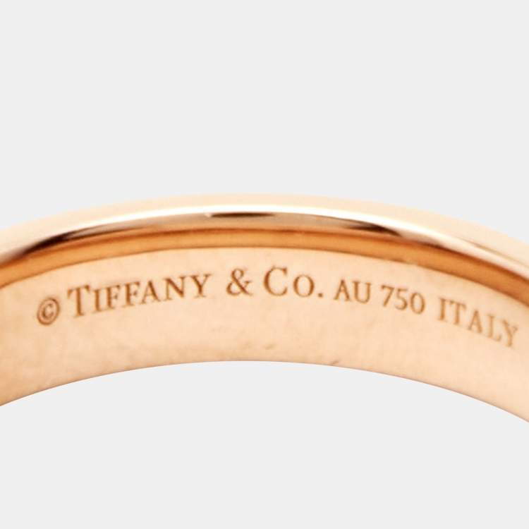 Pre Owned Tiffany & Co. Tiffany T Narrow Paved Diamond 18k Rose Gold Ring Size 54