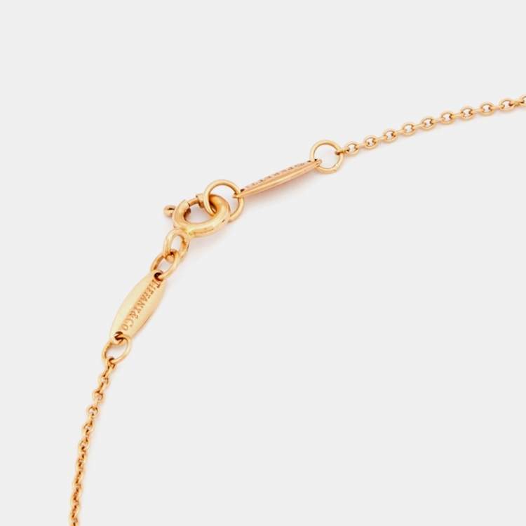 Pre Owned Tiffany and Co. Elsa Peretti Open Heart 18k Rose Gold Pendant Necklace