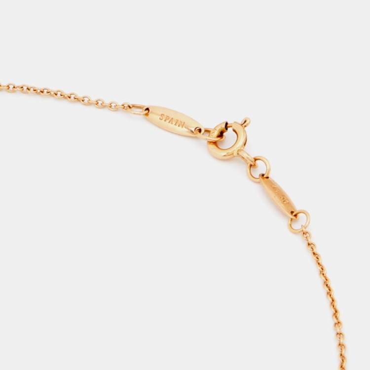 Pre Owned Tiffany and Co. Elsa Peretti Open Heart 18k Rose Gold Pendant Necklace
