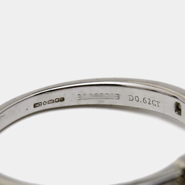 Pre Owned Tiffany & Co. Channel Diamond Platinum Engagement Ring Size EU 54.5