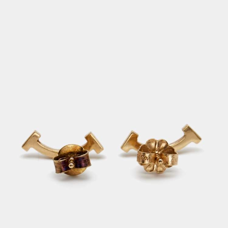 Pre Owned Tiffany & Co. Tiffany T Diamond 18k Rose Gold Earrings