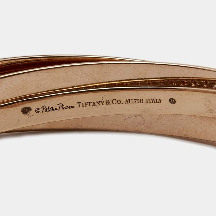 Pre Owned Tiffany Co. Paloma's Melody Diamonds 18k Rose Gold 5 Bangle Bracelet