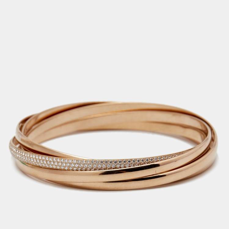 Pre Owned Tiffany Co. Paloma's Melody Diamonds 18k Rose Gold 5 Bangle Bracelet