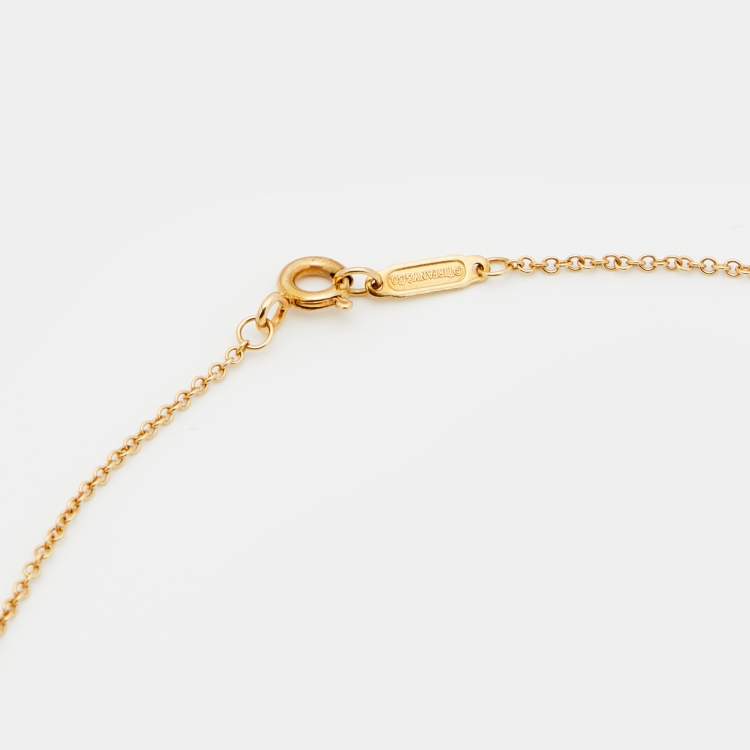 Pre Owned Tiffany & Co. Heart Lock 18k Yellow Gold Pendant Necklace