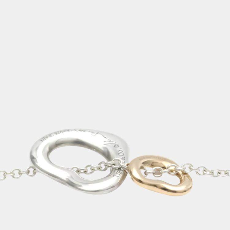 مملوكة مسبقًا Tiffany & Co. Elsa Peretti Open Heart 18K Rose Gold Sterling Silver Necklace