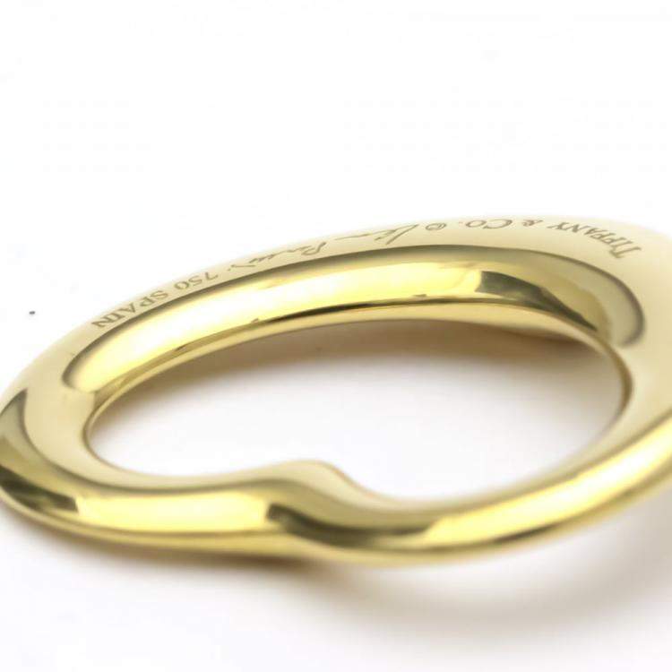 Pre Owned Tiffany & Co. Elsa Peretti Open Heart 18K Yellow Gold Charms and Pendant