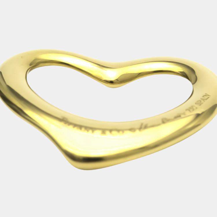 Pre Owned Tiffany & Co. Elsa Peretti Open Heart 18K Yellow Gold Charms and Pendant