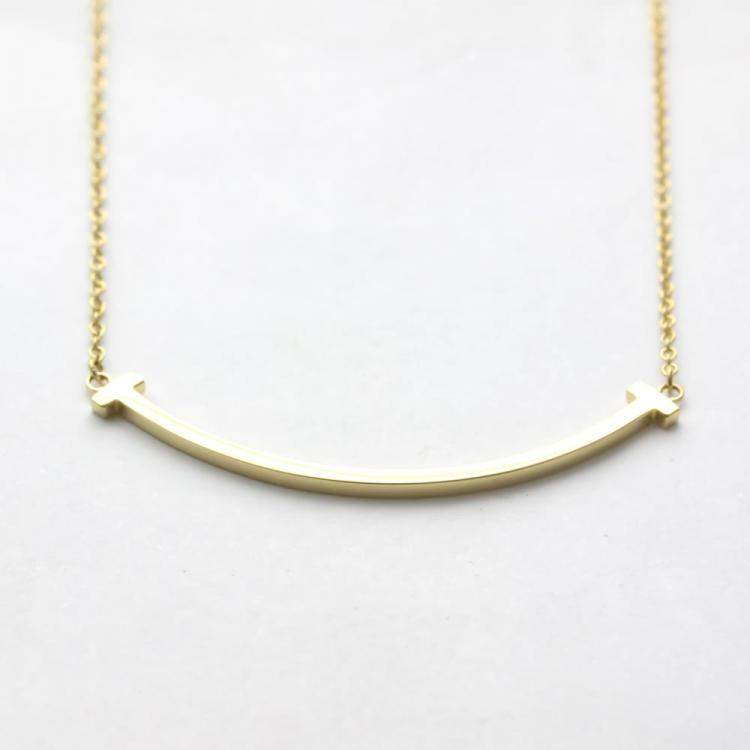 Pre Owned Tiffany & Co. Tiffany T Small 18K Yellow Gold Necklace 