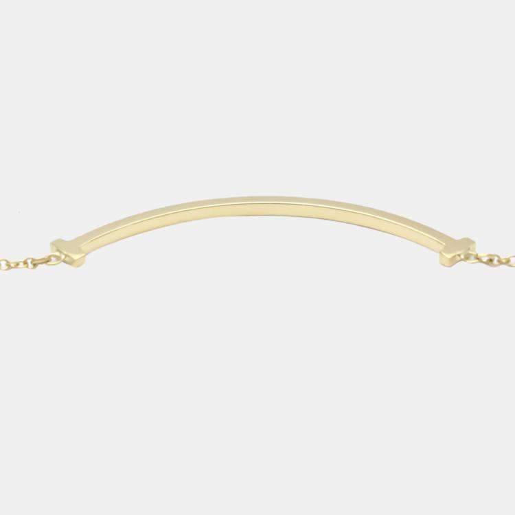 Pre Owned Tiffany & Co. Tiffany T Small 18K Yellow Gold Necklace 